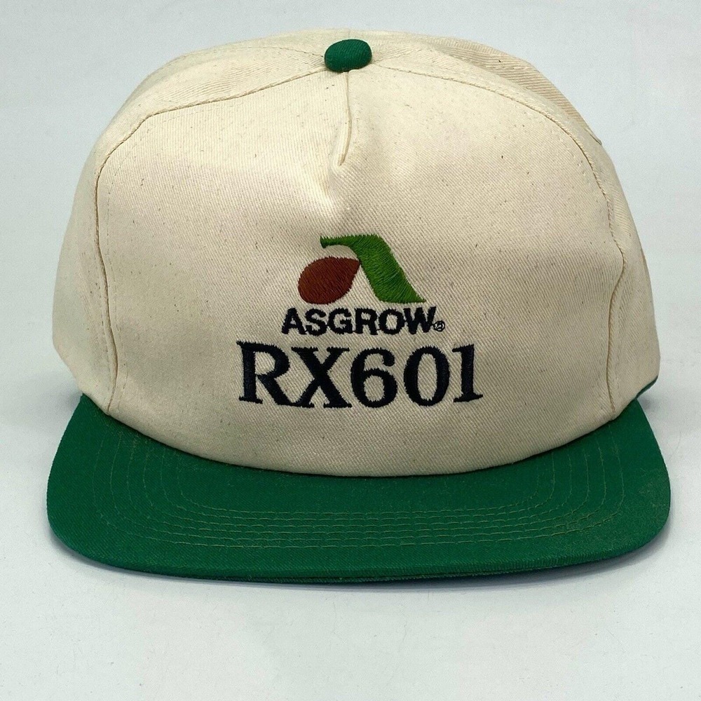 Vintage K-Products ASGROW RX601 Snapback Trucker‎ Hat 2 Tone Embroidered